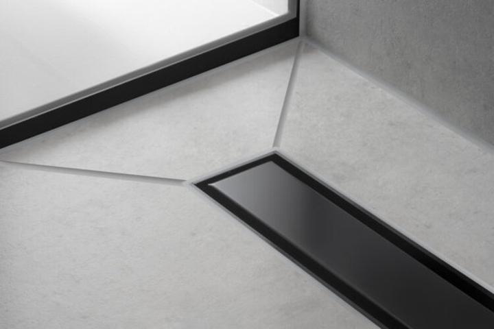 Actual product image hansgrohe RainDrain Match finished set shower channel 800 with height-adjustable frame (brushed stainless (800 mm)