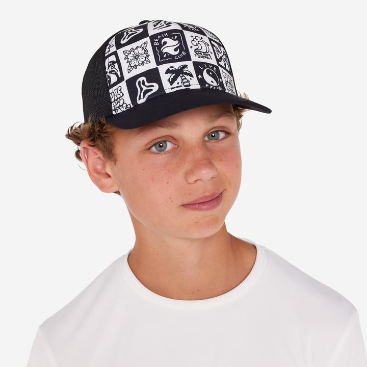 Actual product image Olaian Cap Kinder UV-Schutz Surfen Surfallday schwarz (53, 55, 56, 54 C)