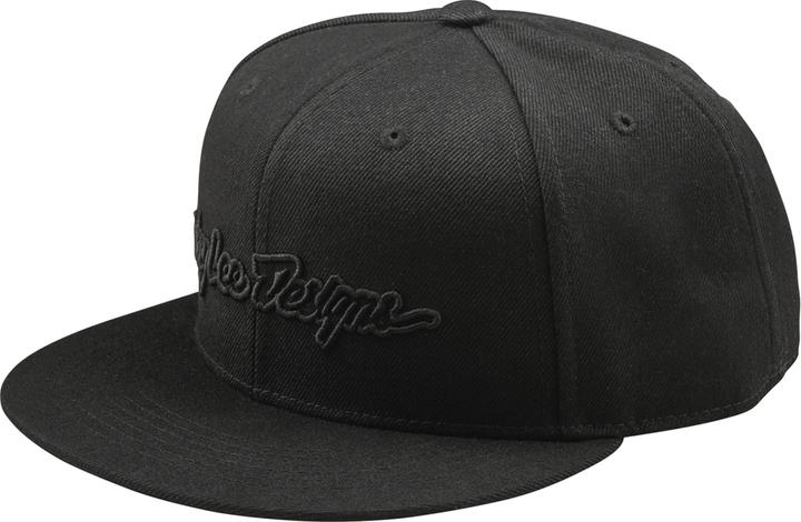 Troy Lee Designs Flat Bill Snapback Cap, Signature, black/black, one size (One Size)