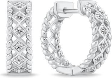 Actual product image Brilio Silver - Charming silver round earrings PE046