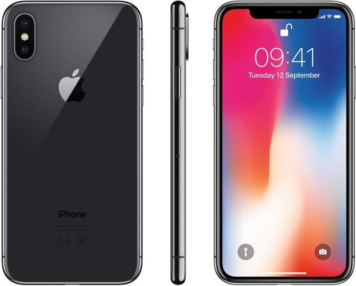 Apple iPhone X (64 GB, Space Gray, 5.80", 12 Mpx, Single SIM)