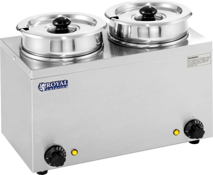 Produktbild Royal Catering Bain Marie Rund Speisenwärmer Wasserbad Suppenstation Warmhalter 2 Behälter