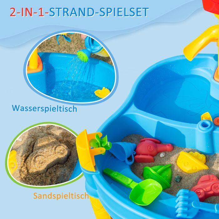 Immagine prodotto Swisshandel24 Tavolo da gioco con sabbia e acqua Set da gioco 2 in 1 per attività all'aperto con sabbia e acqua