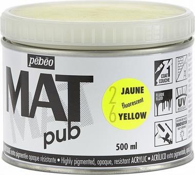 Produktbild Pebeo Acrylic Mat Pub (Fluoreszierend Gelb, 500 ml)