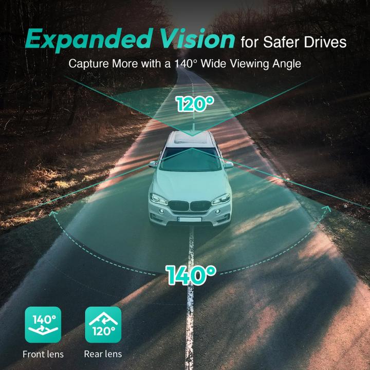 Produktbild Botslab Dash + Rear Camera G500H Pro, 3K, GPS, Wi-Fi, 3inch LCD, schwarz (Eingebautes Display, GPS-Empfänger, WLAN, Eingebaute Anzeige, Full HD)
