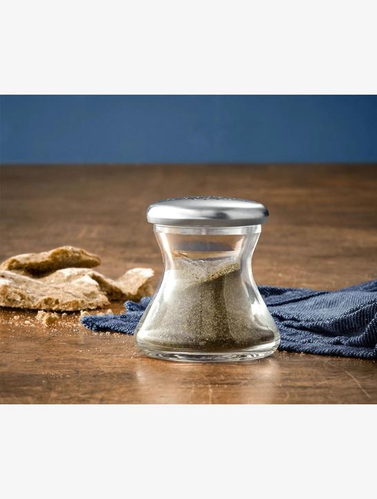 Produktbild WMF Wagenfeld Pfefferstreuer 4,5 cm Glas, Cromargan Edelstahl mattiert, spülmaschinengeeignet (Pfeffer, Salz)