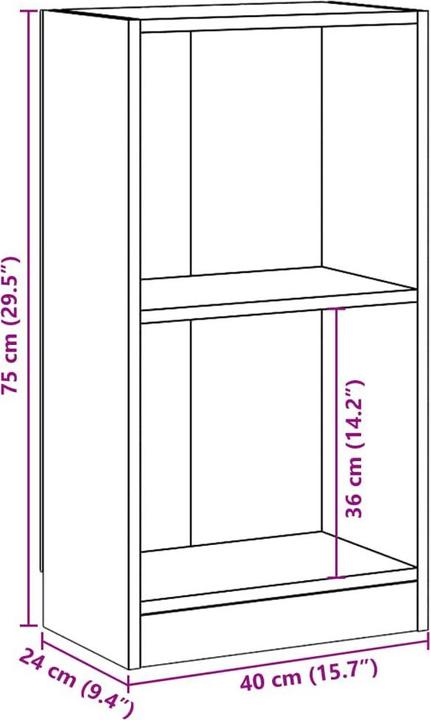 Actual product image VidaXL Bücherregal (40 x 24 x 75 cm)