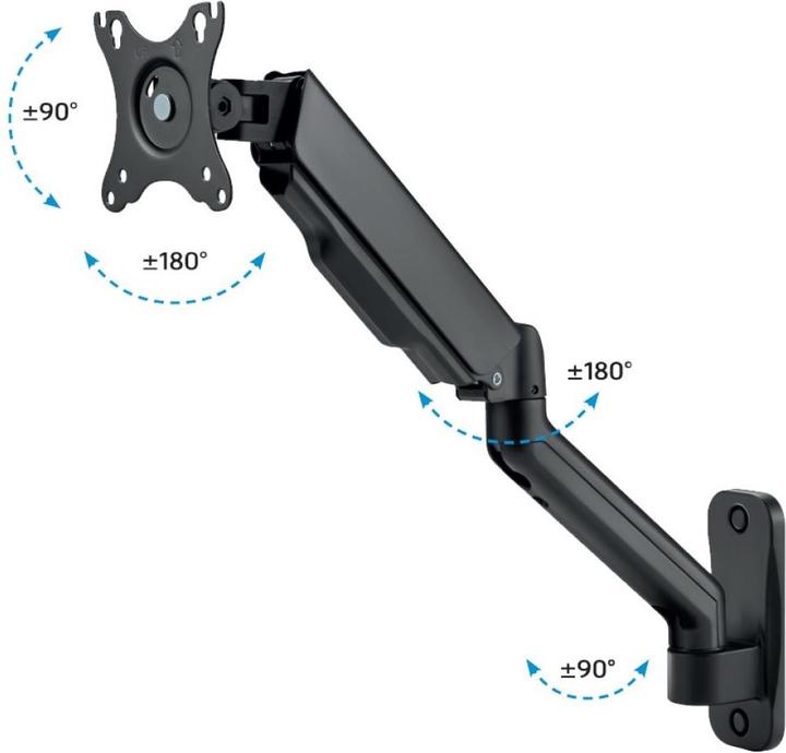 Produktbild Techly Wandhalterung drehbar für 1 Display 17-32" mit Gasfed (Wand, 32", 9 kg)