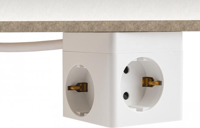 Produktbild Delock Steckdosenwürfel mit Verlängerungskabel 3-fach mit Kindersicherung und USB Ladegerät 1,5m Kab (3 x, CEE 7/3, 1.50 m)