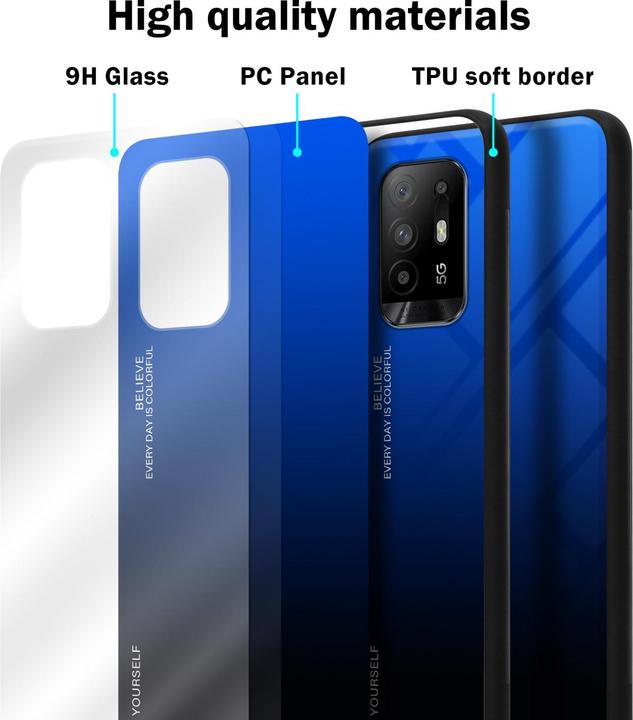 Image du produit Cadorabo TPU 2 couleurs Housse en verre (Oppo A94 5G)