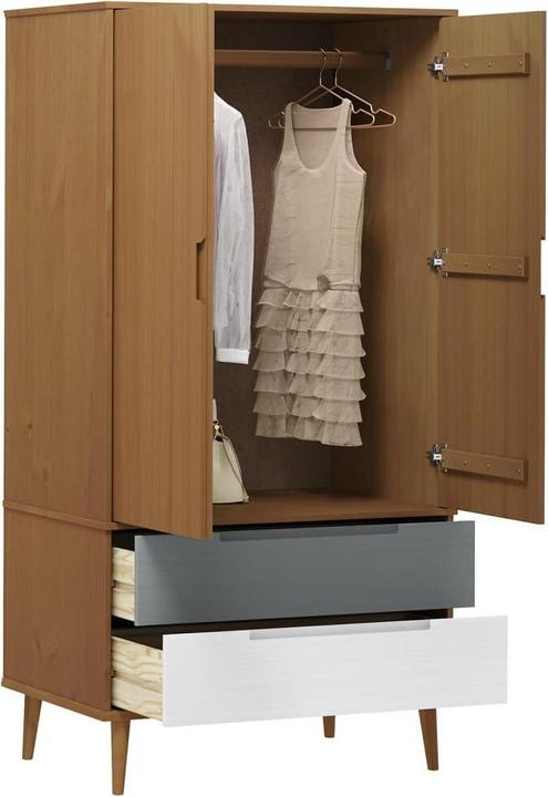Produktbild VidaXL Kleiderschrank MOLDE Braun 90x55x175 cm Massivholz (90 x 55 x 175 cm)