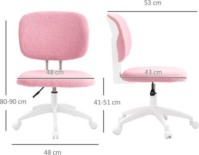 Produktbild Swisshandel24 Bürostuhl, ergonomisch, ohne Armlehne, Samt, Rosa