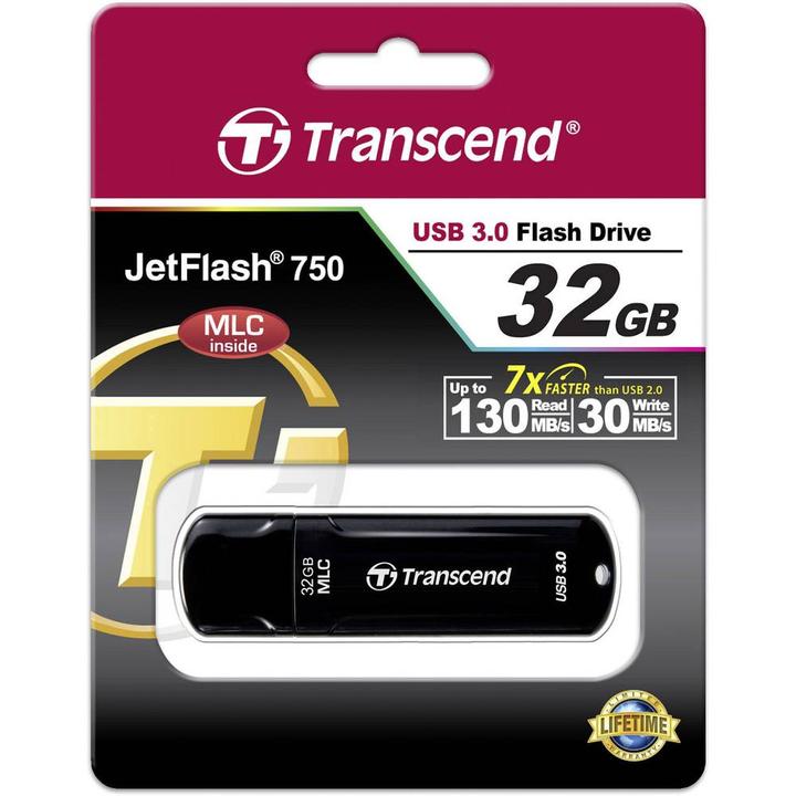 Image du produit Transcend 32GB JETFLASH 750, USB 3.0 (32 Go, USB-A)