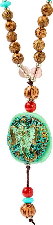 Joe Browns Elephant Pendant Boho Necklace (Baumwolle, Kokosnuss, Keramik, Brass, Glas, Zink-Verbundmaterial)