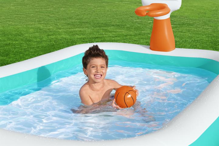 Actual product image Bestway Dunk n' Splash Inflatable Family Pool with Basketball Hoop 2.51 m x 1.68 m x 1.02 m