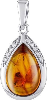 Actual product image Silvego Silver pendant with natural amber JST13327PJ (925 Sterling silver)