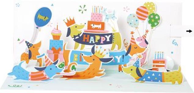 Image du produit Up with paper Carte d'anniversaire Pop-Up Card Chien de fête (1 pcs)