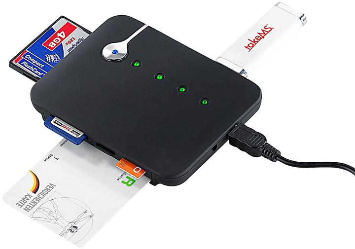 Actual product image C-enter Multi-card and SIM reader with active USB 2.0 hub (USB 2.0)