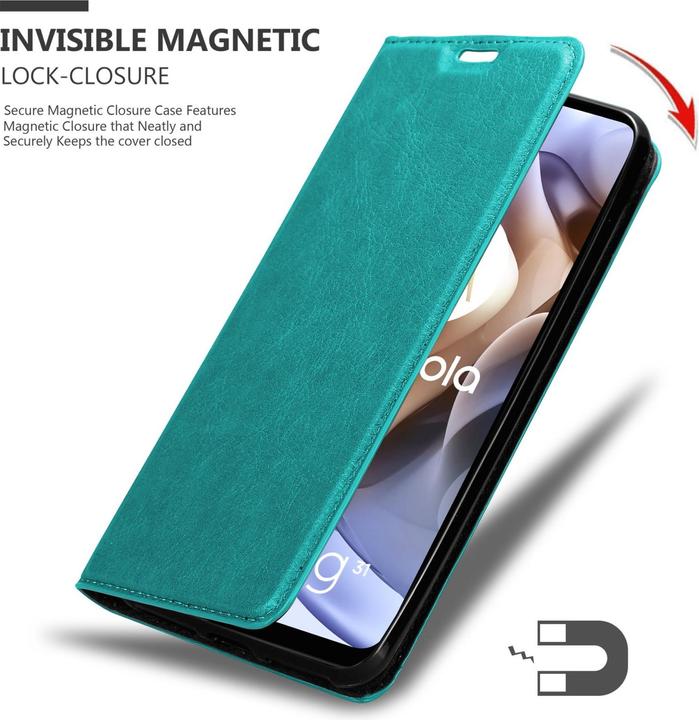 Immagine prodotto Cadorabo Libro Invis. Coperchio magnetico (Motorola Moto G31, Motorola Moto G41)