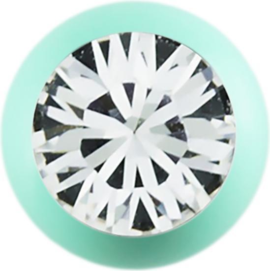 Actual product image Star Piercing Micro ball pastel green with Swarovski silver (without brass, Surgical steel 316L)