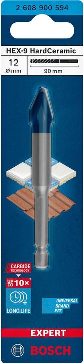 Produktbild Bosch Professional Zubehör EXPERT HEX-9 HardCeramic Bohrer, 12 x 90 mm (12 Millimeter)
