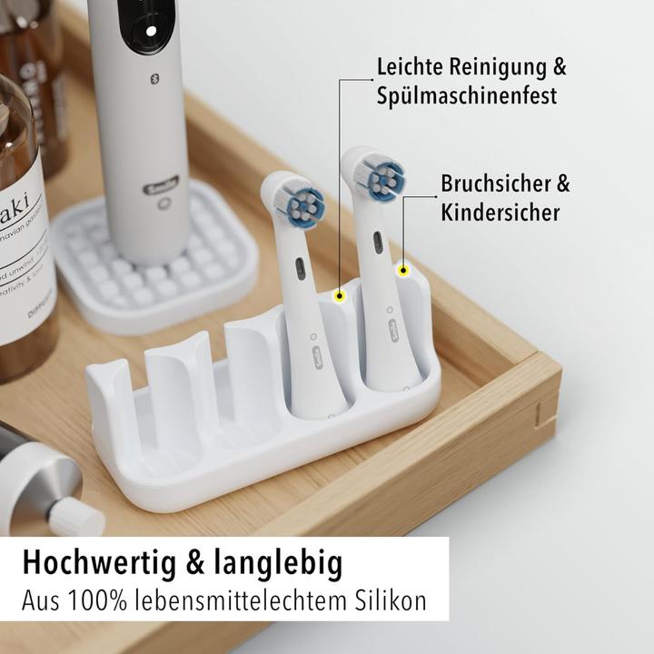 Produktbild Qikfresh Aufsteckbürstenhalter 4er Weiss (Zahnbürstenhalter)
