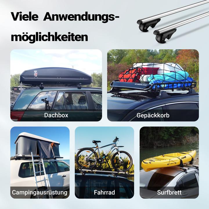 Produktbild Wiltec Dachträger Universal 120cm Dachgepäckträger 90 kg Gepäckträger Aluminium