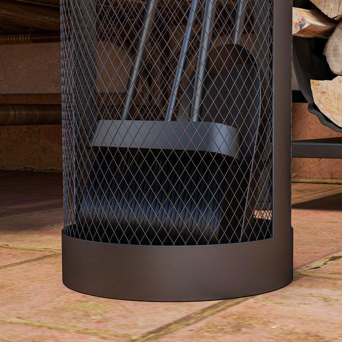 Actual product image Swisshandel24 Kaminbesteck Set Kaminzubehör mit Besen, Schaufel, Zange, Schürhaken und Korb