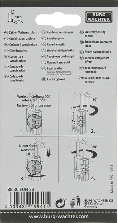 Immagine prodotto Burg Wächter Serratura a combinazione Combi 88 30 Fun SB