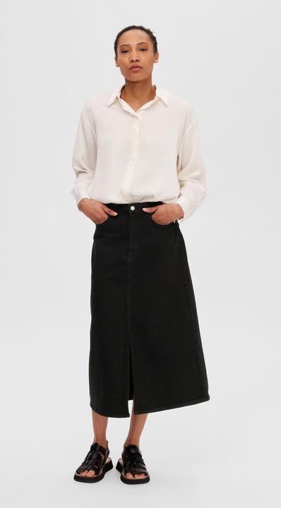 Immagine prodotto Selected Femme Gonna midi di jeans nera (34)