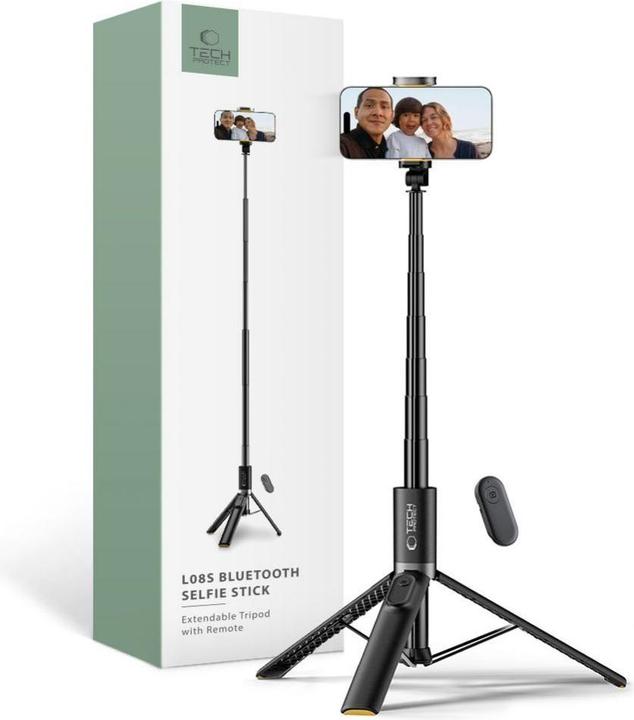Immagine prodotto Tech-Protect L08S Bastone selfie Bluetooth con telecomando, treppiede fino a 141 cm - nero
