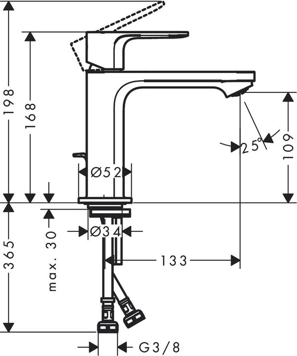 Immagine prodotto hansgrohe HG miscelatore monocomando per lavabo Rebris E 110 CoolStart m ZAG nero opaco