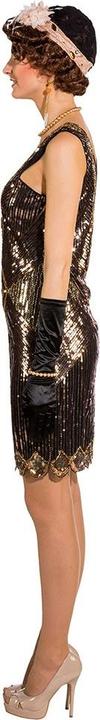Actual product image Orlob Ladies Dress 20's Charleston, black/gold (S, M)