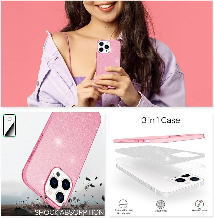 Immagine prodotto Nalia Custodia per cellulare Glitter (Apple iPhone 13 Pro)