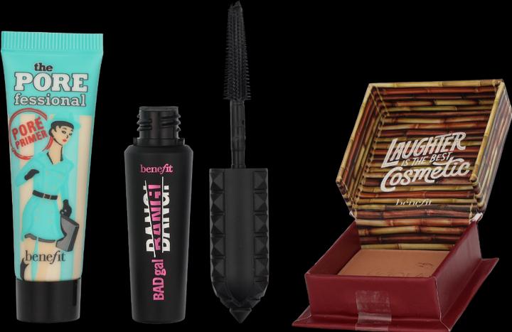 Actual product image BeneFit Cosmetics Benefit Icons 3-Piece Miniature Set 0.25 Oz Primer + 0.14 Oz Badgal (Makeup set)