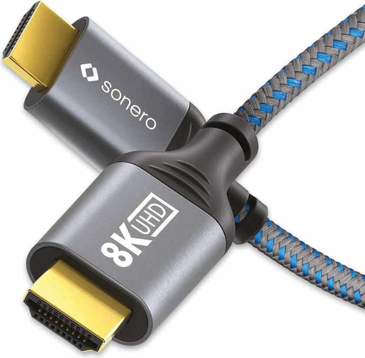 Immagine prodotto Sonero Cavo HDMI, 8K60, grigio/blu, 3 m (3 m, HDMI)