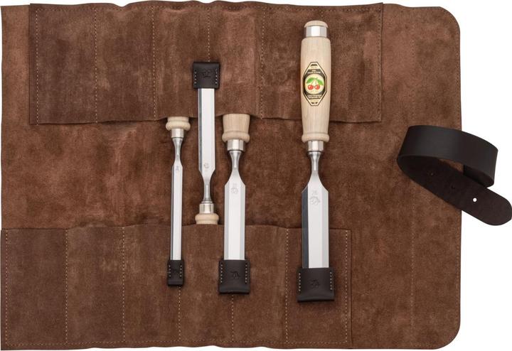 Produktbild Kirschen Stechbeitelsatz 4-tlg. Ledertasche 10-16-20-26 (26 mm)