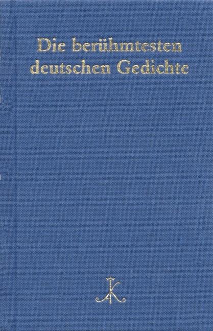 Produktbild Die berühmtesten deutschen Gedichte (Deutsch, Hans Braam, Helmut Schanze, 2019)