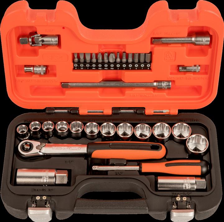Actual product image Bahco 3/8" socket spanner set, 34-piece