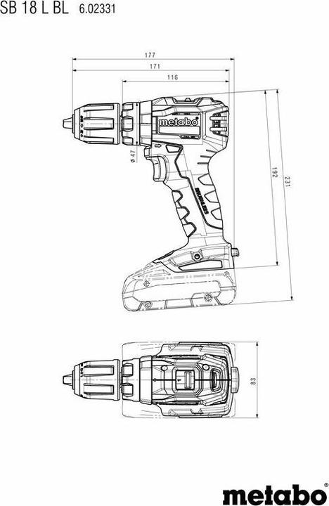 Actual product image Metabo Impact drill screwdriver (Rechargeable battery operated)