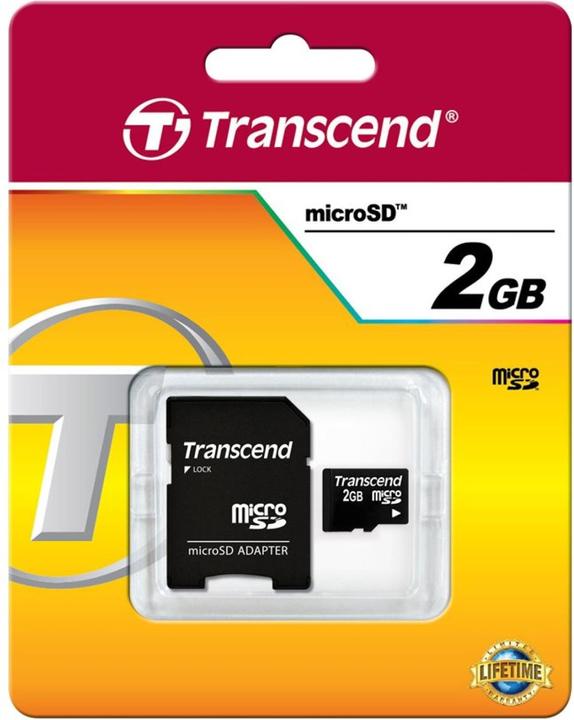 Produktbild Transcend Card mit SD-Adapter (2 GB, microSD)