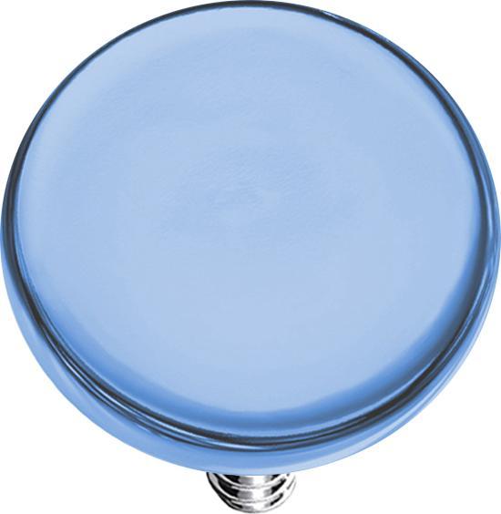 Star Piercing Dermal Anchor Scheibe hellblau mit Titanium Beschichtung (Chirurgenstahl 316L, ohne Messing)