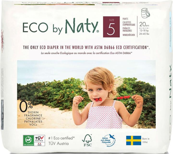 Immagine prodotto Naty Mutandine in pannolino bio (Dimensione 5, Pacco trasportabile, 20 Pezzo/i)