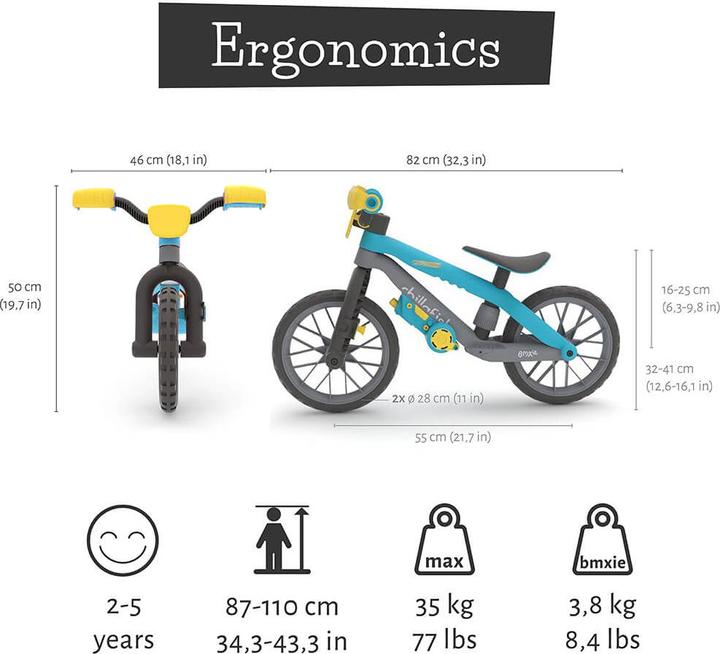 Actual product image Chillafish BMXie - MOTO Sound Balance Bike 12" from 2 - 5 years old