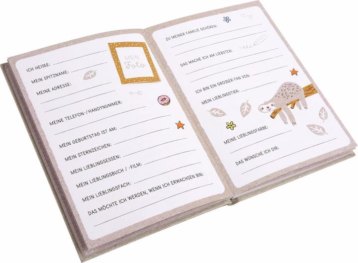 Image du produit Goldbuch Livre d'amis Happylife Sloth (A5, À rayures, Couverture rigide)