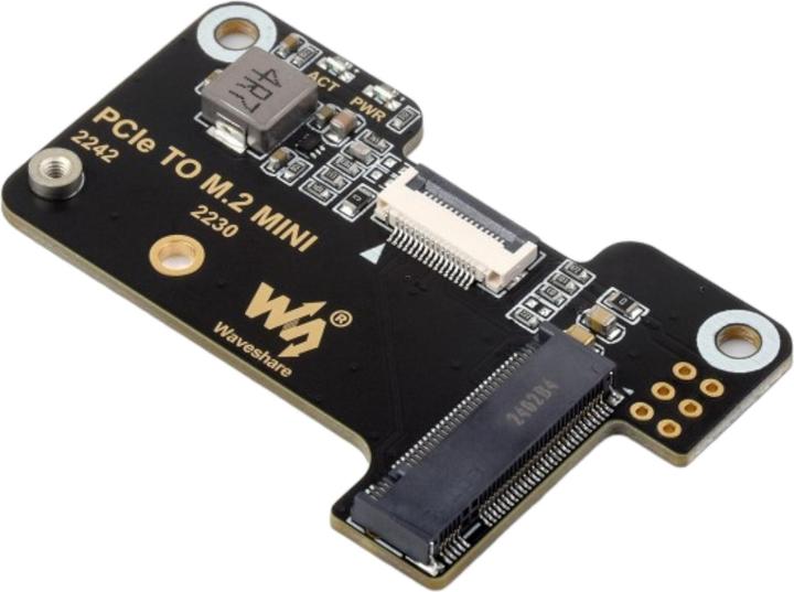 Actual product image WaveShare PCIe to M.2 Mini SSD Adapter for Raspberry Pi5