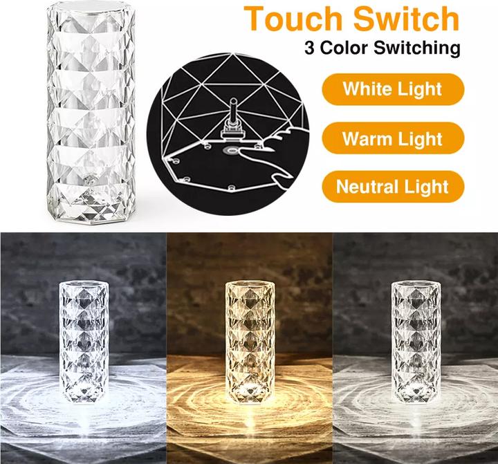 Actual product image PhoneLook Lamp d'ambiance tactile portable sans fil effet cristal LED multicolore 16 couleurs Grande taille ( (0.22 m)