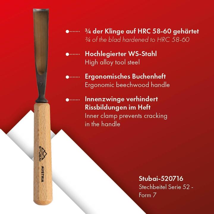 Image du produit Stubai Ciseau à bois forme 7 (16 mm)