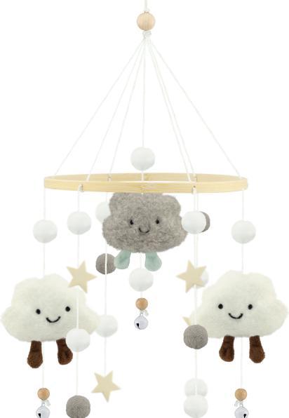 Ulysse Couleurs d'Enfance Dispositivo mobile in feltro: nuvola grigia