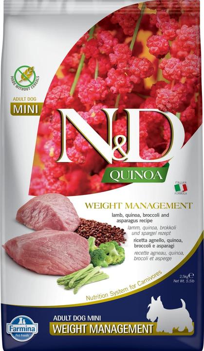 Produktbild Farmina N&D Quinoa Dog Weight Management Lamb Adult Mini - Trockenfutter für Hunde - 2.5 kg (Adult, 1 Stk., 2500 g)